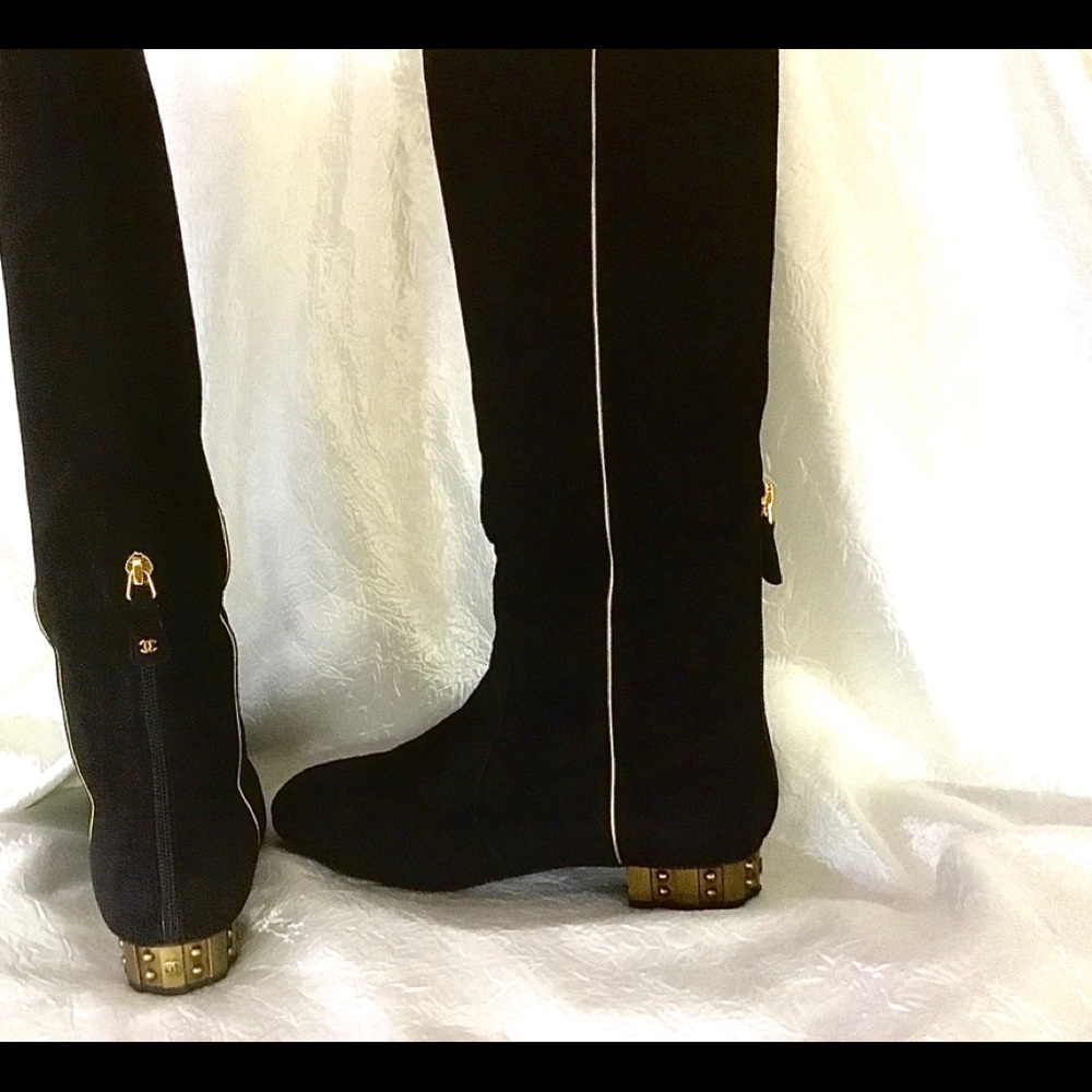 Chanel shoes $750 for boots $600 for flats